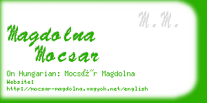 magdolna mocsar business card